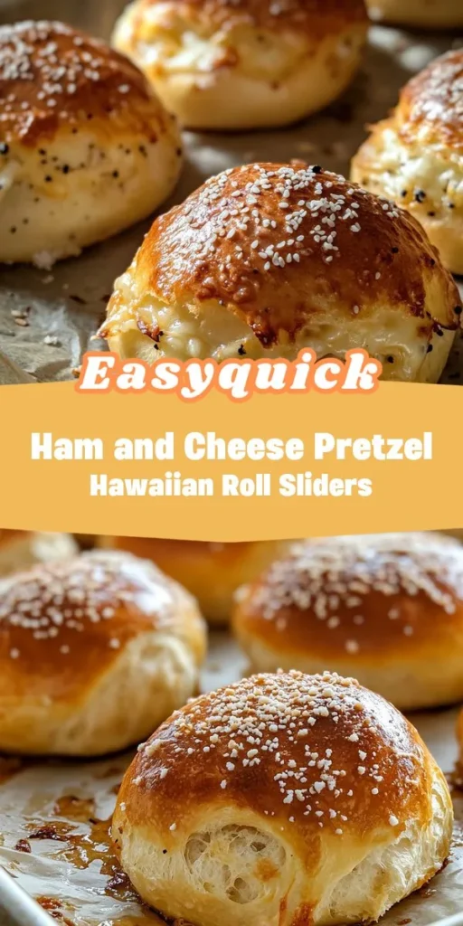 Transform your family-friendly lunch with these Hawaiian Roll Ham and Cheese Pretzel Sliders! This one-pan lunch recipe combines the sweetness of Hawaiian rolls with savory ham and gooey cheese, all topped with a crunchy pretzel crust for an unforgettable meal that everyone will love. Perfect for busy weeknights or game day gatherings, these sliders are sure to be a hit! FamilyFriendlyLunch OnePanLunch HawaiianRolls PretzelSliders EasyRecipes ComfortFood Afterka