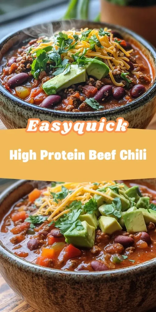 Elevate your meal prep for work with a protein-packed lunch that keeps you full and energized throughout the day! This Hearty High Protein Beef Chili is perfect for chilly days or busy weeks, ensuring you have a delicious and nutritious option ready to go. Get ready to impress with this easy, flavorful recipe from afterka! MealPrep ProteinPackedLunch HealthyEating ChiliRecipe WorkLunch QuickMeals HealthyLifestyle