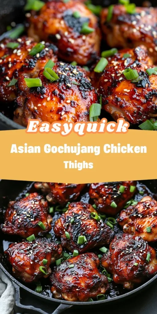 Elevate your lunch game with this one-pan lunch recipe featuring Spicy & Sweet Gochujang Chicken Thighs. This easy lunch recipe is not only packed with bold flavors but also simplifies meal prep, making it perfect for busy weekdays. Dive into deliciousness with this mouthwatering dish that promises to satisfy and impress! OnePanLunch EasyLunchRecipes Gochujang KoreanCuisine MealPrep YummyFood QuickRecipes