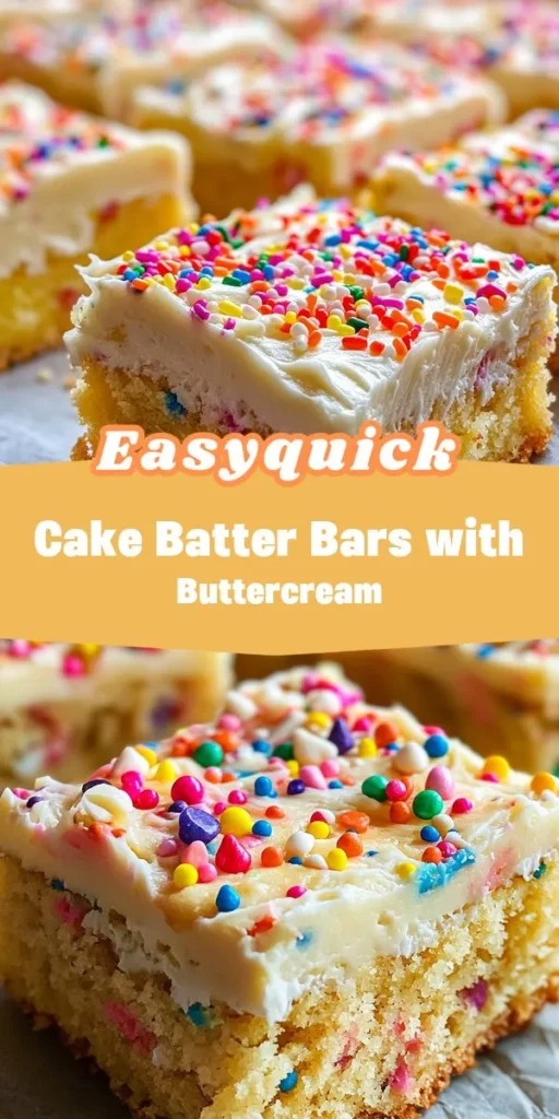 Looking for quick and delightful sweet treat ideas? These 30-minute dessert cake batter bars with buttercream frosting are the perfect solution! Easy to make and bursting with nostalgia, they’re a delicious way to brighten any gathering. Try afterka for a twist on your favorite flavors! SweetTreats DessertIdeas QuickRecipes BakingFun CakeBatterBars ButtercreamFrosting HealthyDesserts