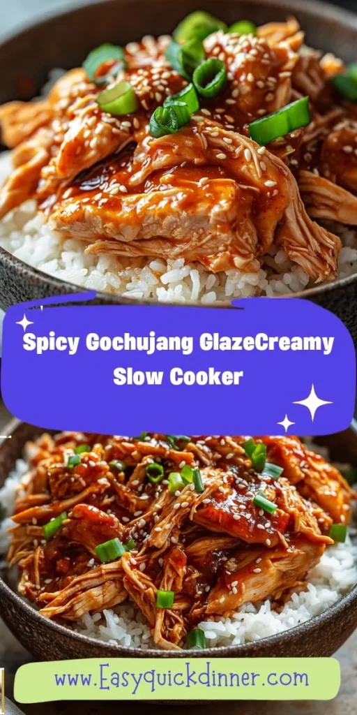 Looking for a burst of flavor for your next easy lunch? This Spicy Gochujang Glaze Chicken is the perfect quick meal prep solution, combining succulent chicken thighs with a sweet and spicy glaze that packs a punch. Serve it over rice or noodles for a delightful, satisfying bite that will keep you coming back for more! EasyLunchRecipes QuickMealPrep Gochujang KoreanCuisine FlavorfulMeals ChickenRecipes MealPrepIdeas