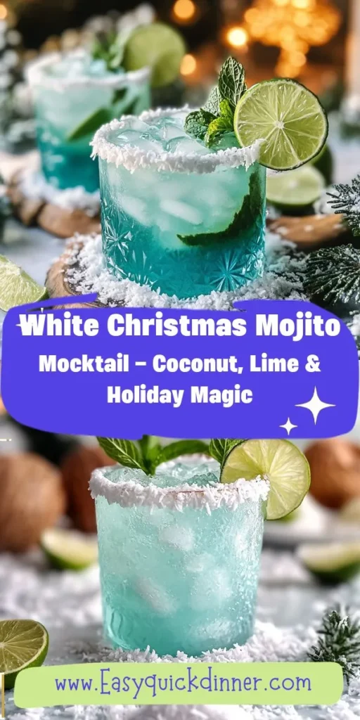 Celebrate the holidays with a refreshing twist by crafting the White Christmas Mojito Mocktail! This delightful drink combines coconut water, zesty lime, and fresh mint for a festive flavor that everyone can enjoy. Perfect for family gatherings, it’s a non-alcoholic option that keeps the spirit alive without the effects of alcohol. Mocktails HealthyDrinks FamilyFriendly HolidayCheers CoconutLime FestiveFlavors Afterka