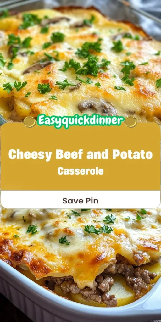 Looking for easy lunch recipes that pack a punch? This Cheesy Beef and Potato Casserole is a perfect choice for quick meal prep, delivering hearty flavors in every bite. Layered with savory beef, creamy potatoes, and gooey cheese, it’s a satisfying dish that can be made ahead and enjoyed throughout the week. EasyLunchRecipes QuickMealPrep ComfortFood Casserole BeefAndPotato Afterka MealPrepIdeas
