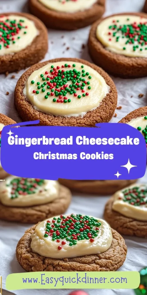 Get ready for a delightful twist on holiday baking with these Gingerbread Cheesecake Christmas Cookies! This 30-minute dessert combines the warm spices of gingerbread with a rich, creamy cheesecake filling, making it the perfect sweet treat idea for festive gatherings. With every bite, youll experience a wonderful contrast of flavors and textures that will surely impress everyone. GingerbreadCookies 30MinuteDessert SweetTreatIdeas HolidayBaking ChristmasCookies Yummy Afterka