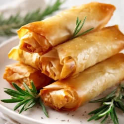 Hot Honey Feta Phyllo Rolls