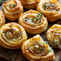 Welcome to a culinary adventure that marries sophistication with simplicity: Golden Savory Blue Cheese & Caramelized Onion Pinwheel Rolls. This recipe is a delightful fusion of rich blue cheese and sweet, caramelized onions, creating a flavor profile that is both bold and comforting. Whether you're an experienced home cook or a novice in the kitchen, these pinwheel rolls are surprisingly easy to make, yet they deliver an impressive presentation that will leave your guests raving.