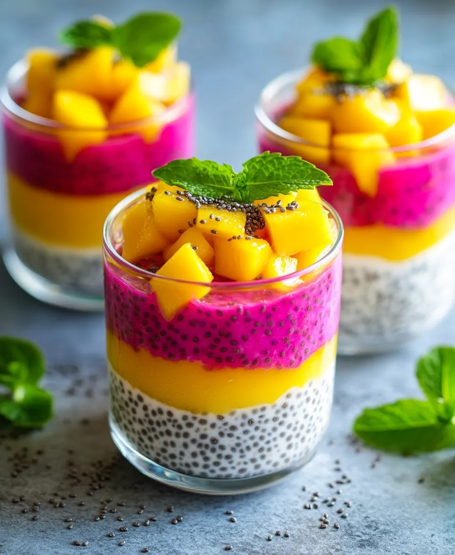 Chia pudding has taken the culinary world by storm, emerging as a beloved healthy dessert option that caters to health enthusiasts and dessert lovers alike. This versatile dish is not only a delightful treat but also a nutrient-dense powerhouse that can easily be tailored to suit diverse tastes. Today, we invite you to explore the Tropical Bliss of Exotic Mango & Dragon Fruit Chia Pudding, a vibrant and refreshing dessert that combines the creamy texture of chia pudding with the exotic flavors of mango and dragon fruit.