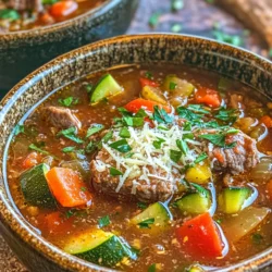 Italian cuisine is renowned for its vibrant flavors and comforting dishes, with soups holding a special place in the hearts of many. Hearty, nutritious, and packed with flavor, Italian soups are perfect for warming up during the colder months. They not only provide comfort but also deliver a wealth of nutrients, making them an excellent choice for families seeking wholesome meals. Among the many delightful offerings of Italian gastronomy, Italian Vegetable Beef Soup stands out as a quintessential dish that combines the richness of beef with a medley of fresh vegetables, resulting in a satisfying and nourishing meal.