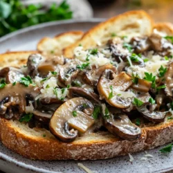 Savory Creamy Mushroom on Toast is a dish that effortlessly combines simplicity and sophistication, making it an irresistible option for any meal of the day. This delightful recipe features a medley of mushrooms cooked in a rich, creamy sauce, served atop crispy toast. Whether you're looking for a quick breakfast, a light lunch, or an elegant appetizer for your next gathering, this dish is versatile enough to fit the bill. The earthiness of the mushrooms melds beautifully with the creaminess of the sauce, creating a comforting, savory treat that is sure to please.