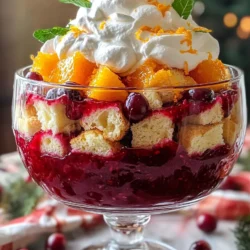 As the holiday season approaches, the air becomes infused with a sense of warmth, joy, and togetherness. Families and friends gather to celebrate, and what better way to add a touch of elegance and delight to your holiday gatherings than with a stunning dessert? Enter the Festive Cranberry Orange Trifle—a dessert that not only captures the spirit of the holidays but also provides an unforgettable taste experience that your guests will adore.