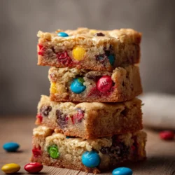 Chewy M&M Cookie Bars: Easy Dessert