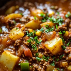 Sloppy Joes are a beloved comfort food that has found its way into homes and hearts across America. This classic dish, known for its messy, flavorful ground beef filling served in a bun, has become a staple at barbecues, family gatherings, and casual dinners alike. However, as much as we love the traditional Sloppy Joe, this recipe takes the classic favorite to a new level by transforming it into a hearty, satisfying stew. This Sloppy Joe Stew Delight retains all the rich, tangy flavors we adore while introducing a warmth and comfort that only a stew can provide.