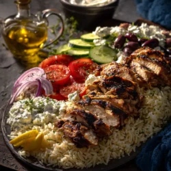 Mega Greek Chicken & Rice Platter