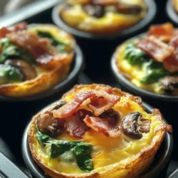 To create the perfect Bacon Spinach Mushroom Egg Cups, it’s essential to understand the roles each ingredient plays. Here’s a closer look at the core components: