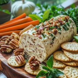 In the realm of appetizers, few dishes can rival the charm of a cheese log. This delightful Garlic Herb Cheese Log with Pecan Coating combines the creamy richness of three distinct cheeses with the aromatic essence of fresh herbs and a delightful crunch from pecans. As you explore the world of appetizer creation, this cheese log stands out not just for its flavor but also for its visual appeal, making it a perfect centerpiece for any gathering.