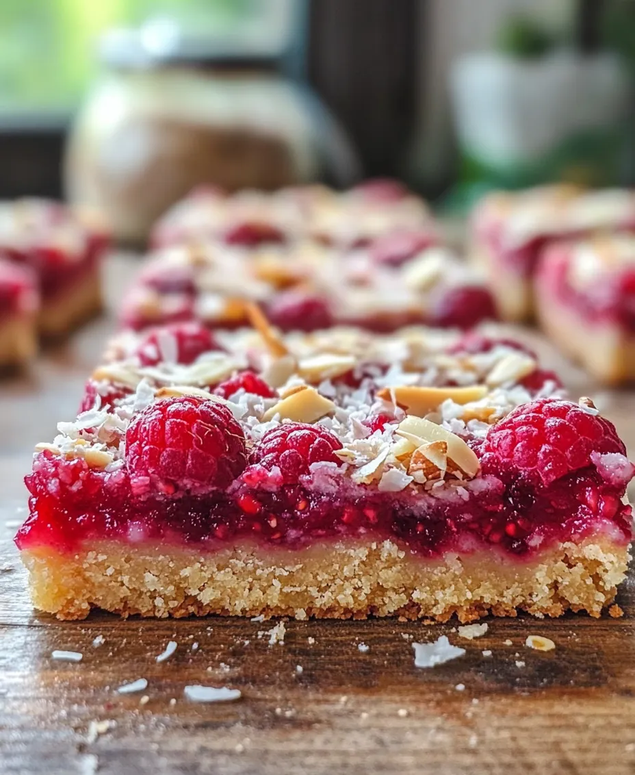 Dessert bars have become a staple in the culinary world, renowned for their convenience and mouthwatering flavors. These delightful treats, often easy to prepare and share, have a special place in the hearts of dessert enthusiasts. Among the myriad of options available, Raspberry Coconut Bars stand out as a unique combination that brings together the sweet tang of ripe raspberries and the rich, creamy essence of coconut. This enticing pairing creates a dessert that is not only delicious but also offers a tropical twist that transports you to a sun-kissed paradise with every bite.