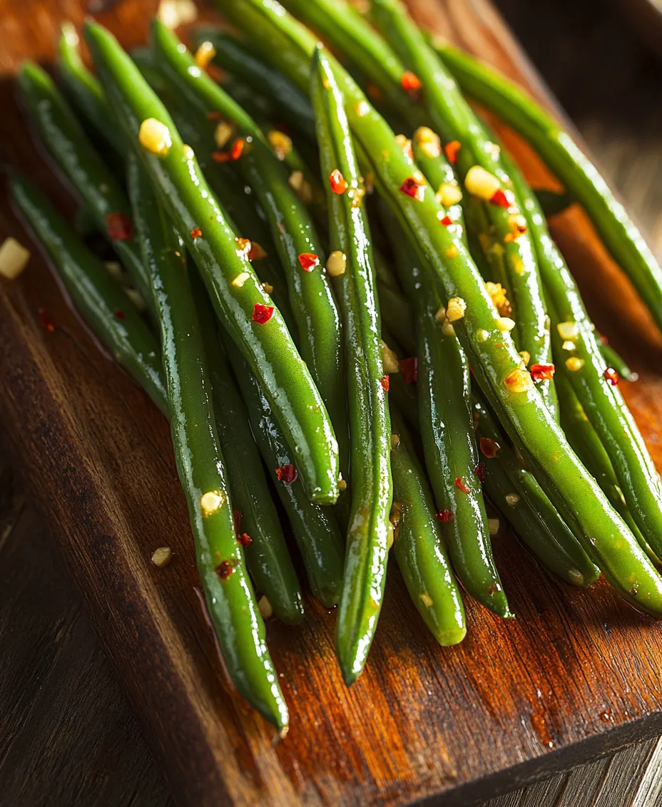 In the world of culinary delights, side dishes often play a supporting role, but some can truly steal the spotlight. One such dish is <strong>Simple Garlic Butter Green Beans</strong>. This quick and nutritious side dish is not only easy to prepare but also bursting with vibrant flavors that elevate any meal. Whether you’re hosting a dinner party or simply enjoying a weeknight family meal, these green beans provide a delightful contrast to a variety of main courses, from grilled chicken to hearty beef.” /></p>
</p>
<h3>Blanching the Green Beans</h3>
</p>
<p>Blanching is a crucial step in preparing green beans for your Simple Garlic Butter Green Beans recipe. This process involves briefly boiling the beans in salted water, then quickly cooling them in an ice bath. Not only does blanching enhance the vibrant green color of the beans, but it also helps preserve their crunchy texture. The timing for blanching is critical; typically, you should blanch green beans for about 3 to 5 minutes, depending on their thickness.</p>
</p>
<p>To begin, bring a large pot of salted water to a rapid boil. While you wait for the water to boil, prepare a large bowl filled with ice and cold water. Once the water is boiling, carefully add your green beans and let them cook. Keep a close eye on the clock; overcooking can lead to mushy beans. After the designated time, promptly remove the beans from the pot with a slotted spoon and plunge them into the ice bath. This immediate cooling halts the cooking process, ensuring your green beans remain crisp and vibrant.</p>
</p>
<h3>Creating an Ice Bath</h3>
</p>
<p>An ice bath is a simple yet effective technique for maintaining the quality of your vegetables. By cooling the blanched green beans quickly, you lock in their bright color and crisp texture. The ice bath not only stops the cooking process but also prevents the beans from becoming soggy when you sauté them later with garlic and butter.</p>
</p>
<p>To create your ice bath, fill a large bowl with ice and cold water. The ratio of ice to water should be roughly equal, providing enough cold to chill the beans quickly. After blanching, transfer the green beans directly into the ice bath using a slotted spoon or a strainer. Let them sit for at least 5 minutes, ensuring they are thoroughly cooled. Once cooled, drain the beans and pat them dry with a clean kitchen towel. This step is important because excess moisture can hinder the sautéing process.</p>
</p>
<h3>Garlic Butter Preparation</h3>
</p>
<p>Now that your green beans are blanched and chilled, it’s time to prepare the garlic butter. The key to achieving the perfect sautéed garlic lies in the timing and temperature. Start by melting a generous amount of unsalted butter in a large skillet over medium heat. Once melted, add minced garlic to the pan. Stir frequently, allowing the garlic to infuse the butter with its rich flavor.</p>
</p>
<p>Be cautious not to burn the garlic; it can turn bitter quickly. As a general rule, cook the garlic for about 1 to 2 minutes until it becomes fragrant and lightly golden. If you notice that the garlic is browning too fast, reduce the heat slightly. The goal is to achieve a beautifully aromatic garlic butter that will coat your green beans perfectly.</p>
</p>
<h3>Combining Ingredients</h3>
</p>
<p>With your garlic butter ready, it’s time to combine it with the blanched green beans. Add the drained green beans directly into the skillet with the garlic butter. Use a spatula or tongs to gently toss the beans, ensuring they are evenly coated with the buttery garlic mixture. This step is essential for maximizing flavor, so take your time to ensure every bean is covered.</p>
</p>
<p>Continue to sauté the green beans for an additional 2 to 3 minutes. This not only warms them through but also allows them to absorb the garlic flavor. Taste a bean to check for seasoning; at this point, you can add a pinch of salt and freshly cracked black pepper to enhance the flavor further.</p>
</p>
<h3>Finishing Touches</h3>
</p>
<p>The final touch to elevate your Simple Garlic Butter Green Beans is a splash of fresh lemon juice. Just before serving, squeeze half a lemon over the sautéed green beans. The acidity from the lemon juice brightens the dish and balances the richness of the garlic butter. Toss the beans one last time to ensure the lemon juice is evenly distributed.</p>
</p>
<p>For an added layer of flavor, consider garnishing with freshly chopped parsley or a sprinkle of grated Parmesan cheese. These finishing touches not only enhance the taste but also add a pop of color, making the dish even more visually appealing.</p>
</p>
<h3>Serving Suggestions</h3>
</p>
<p>Simple Garlic Butter Green Beans are incredibly versatile and can enhance a variety of meals. Here are some delightful ways to serve this dish:</p>
</p>
<p>1. <strong>Protein Pairing</strong>: These green beans pair beautifully with grilled chicken, steak, or fish. The buttery flavor complements the richness of meats, making it an excellent side for a well-rounded meal.</p>
</p>
<p>2. <strong>Holiday Meals</strong>: Incorporate these green beans into your holiday spread. Their vibrant color and delicious taste will add a fresh element to your table, balancing out heavier dishes such as roast turkey or glazed ham.</p>
</p>
<p>3. <strong>Family Gatherings</strong>: When hosting family gatherings or potlucks, this dish is a crowd-pleaser. It can be prepared in advance, then quickly sautéed just before serving, allowing you to spend more time with your guests.</p>
</p>
<p>4. <strong>Creative Plating Techniques</strong>: To enhance visual appeal, consider plating the green beans in a shallow bowl and garnishing with toasted almonds or sesame seeds. This not only adds texture but also elevates the dish’s presentation.</p>
</p>
<h3>Nutritional Information</h3>
</p>
<p>This Simple Garlic Butter Green Beans recipe is not only delicious but also nutritious. Here’s a breakdown of the nutritional information per serving (based on a standard serving size of 1 cup):</p>
</p>
<p>– <strong>Calories</strong>: 150</p>
<p>– <strong>Total Fat</strong>: 10g</p>
<p>– <strong>Saturated Fat</strong>: 6g</p>
<p>– <strong>Trans Fat</strong>: 0g</p>
<p>– <strong>Cholesterol</strong>: 20mg</p>
<p>– <strong>Sodium</strong>: 240mg</p>
<p>– <strong>Total Carbohydrates</strong>: 10g</p>
<p>– <strong>Dietary Fiber</strong>: 4g</p>
<p>– <strong>Sugars</strong>: 2g</p>
<p>– <strong>Protein</strong>: 2g</p>
<p>– <strong>Vitamins</strong>: A, C, K, and folate</p>
</p>
<p>This recipe fits well into various dietary preferences, including vegetarian and gluten-free diets. The use of fresh green beans and minimal ingredients makes it a healthy choice for anyone looking to incorporate more vegetables into their meals.</p>
</p>
<h3>Conclusion</h3>
</p>
<p>In summary, Simple Garlic Butter Green Beans are a quick, healthy, and delicious side dish that can elevate any meal. The combination of blanched green beans, aromatic garlic butter, and a squeeze of fresh lemon creates a dish that is not only pleasing to the palate but also visually appealing. Whether you are preparing a weeknight dinner or a holiday feast, these green beans are sure to impress.</p>
</p>
<p>Encourage your readers to try this simple yet flavorful recipe in their own kitchens, and watch as it becomes a go-to side dish for every occasion. With just a few straightforward steps, you can enjoy the perfect balance of flavor and nutrition in this delightful vegetable dish.</p>
</div>