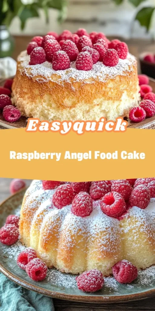 Whip up a stunning and flavorful 30-minute dessert with this raspberry angel food cake! Bursting with fresh raspberries and a light, airy texture, this homemade dessert is perfect for impressing your guests or enjoying a sweet treat at home. Afterka has never tasted so delightful! 30MinuteDessert HomemadeDessertIdeas RaspberryCake AngelFoodCake DessertLovers BakingJoy SweetTreats
