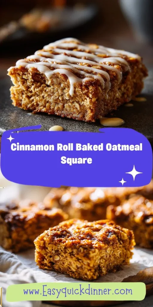 Fall in love with the flavors of the season with this Cinnamon Roll Baked Oatmeal Square! Perfect for cozy autumn mornings or holiday brunch gatherings, this simpleeats recipe combines the taste of cinnamon rolls with the wholesome goodness of oats. Enjoy it warm with a drizzle of maple syrup or as a make-ahead treat for busy weeks. CinnamonRoll BakedOatmeal CozyBreakfast HealthyTreat SimpleEats AutumnRecipes BrunchIdeas