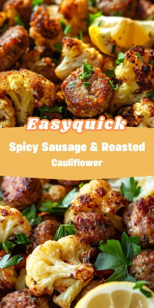Discover a delicious low-carb lunch option that is both satisfying and protein-packed! This Fiery Sausage & Roasted Cauliflower Medley combines spicy Italian sausage with caramelized cauliflower for a nutritious meal that’s perfect for any occasion. Elevate your lunch game with this flavorful dish from afterka! LowCarbLunch ProteinPacked HealthyEating MealPrep KetoFriendly SpicyRecipes Cauliflower
