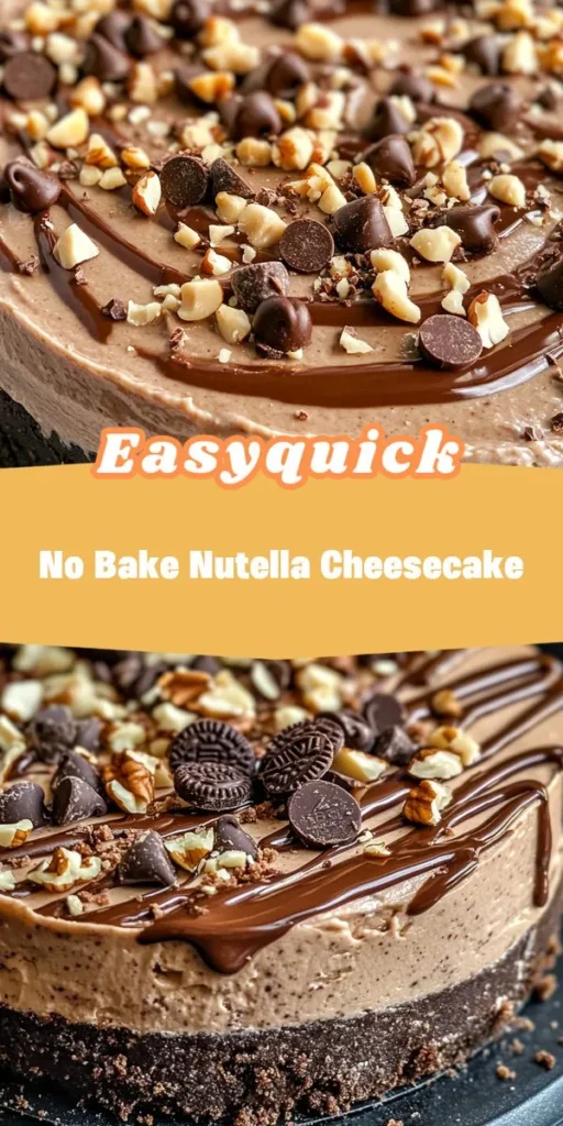Looking for a simple pie recipe that packs a flavorful punch? This No Bake Nutella Cheesecake is a game-changer, blending rich chocolate and hazelnut in an easy-to-make dessert thats perfect for any occasion. Try out this delicious recipe today and impress everyone with your culinary skills! SimplePieRecipe NoBakeCheesecake NutellaLovers DessertGoals HealthyEating Afterka DeliciousDesserts