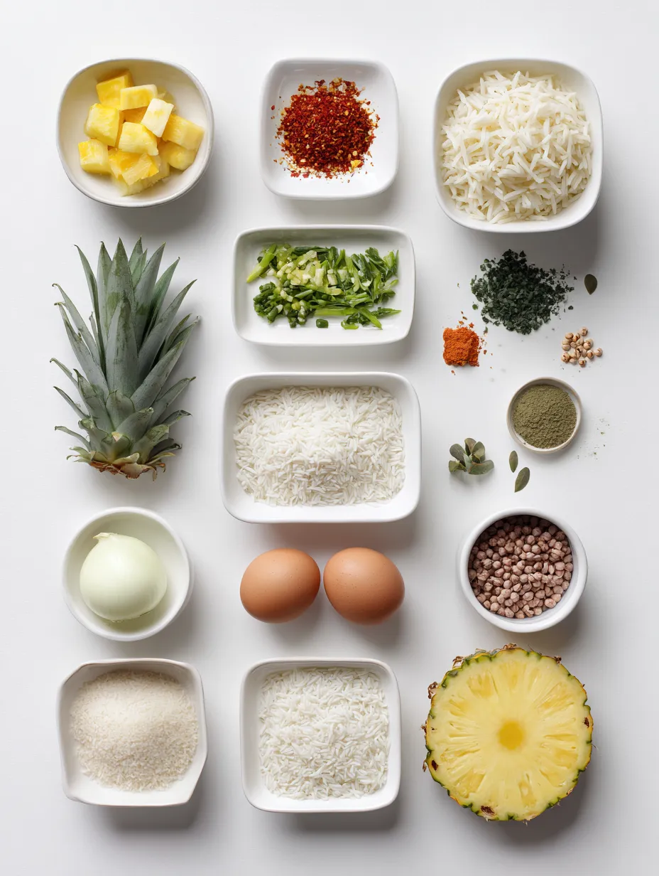 Ingredients for Tropical Delight: Vegetarian Pineapple Fried Rice