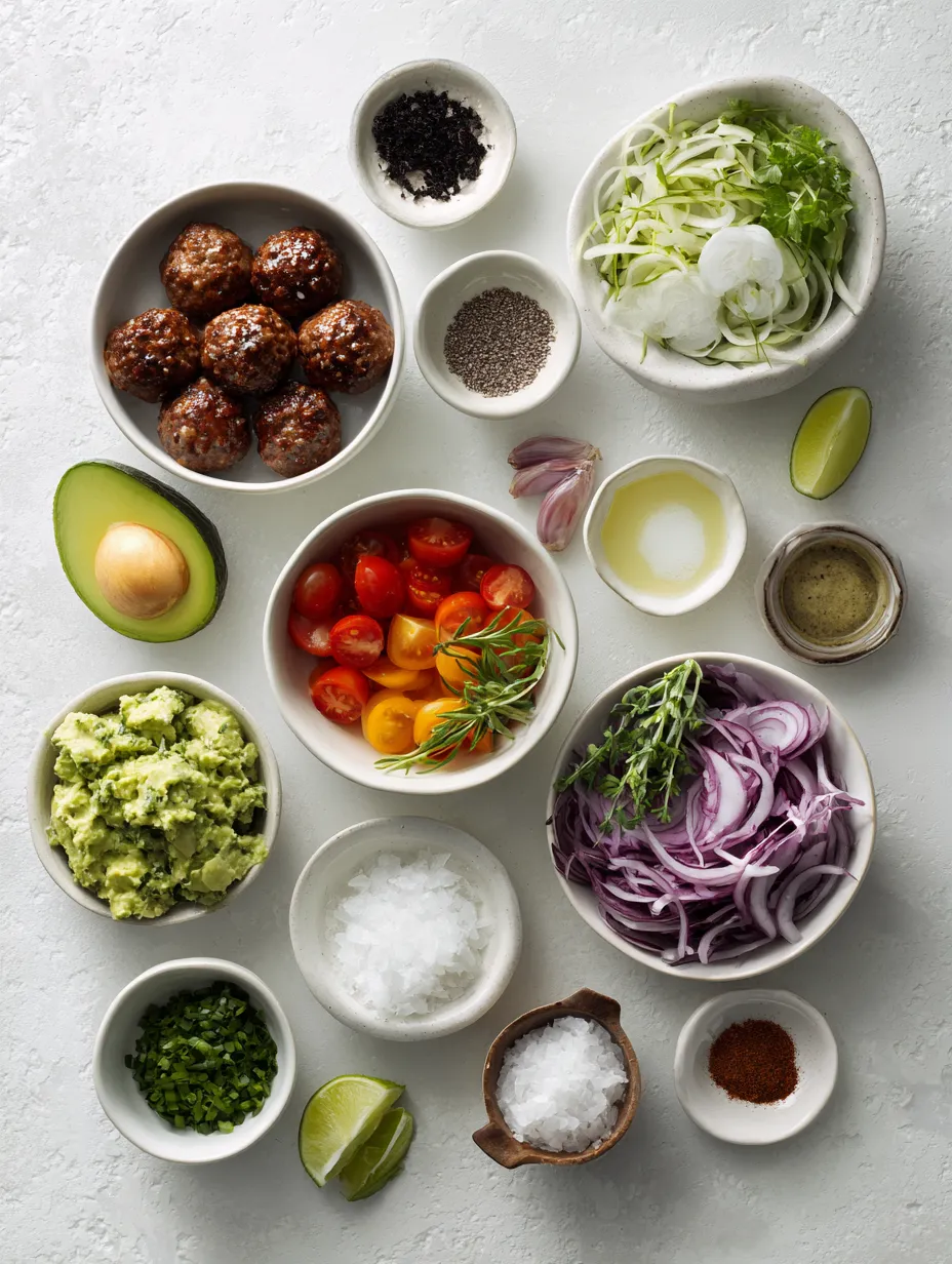 Ingredients for BBQ Meatball Bowls with Avocado Goddess Sauce: A Flavorful Journey