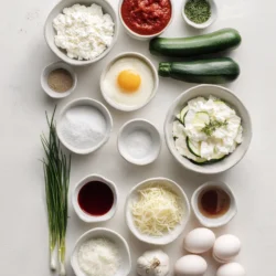 Ingredients for Layered Zucchini Ricotta Melts with Marinara