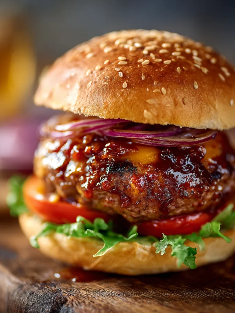 This sweet & spicy tomato jam burger is a simple dinner recipe made with everyday ingredients. Perfect for busy days and family meals.