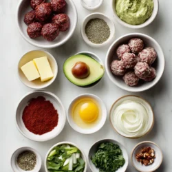 Ingredients for BBQ Meatball Bowls with Avocado Goddess Sauce