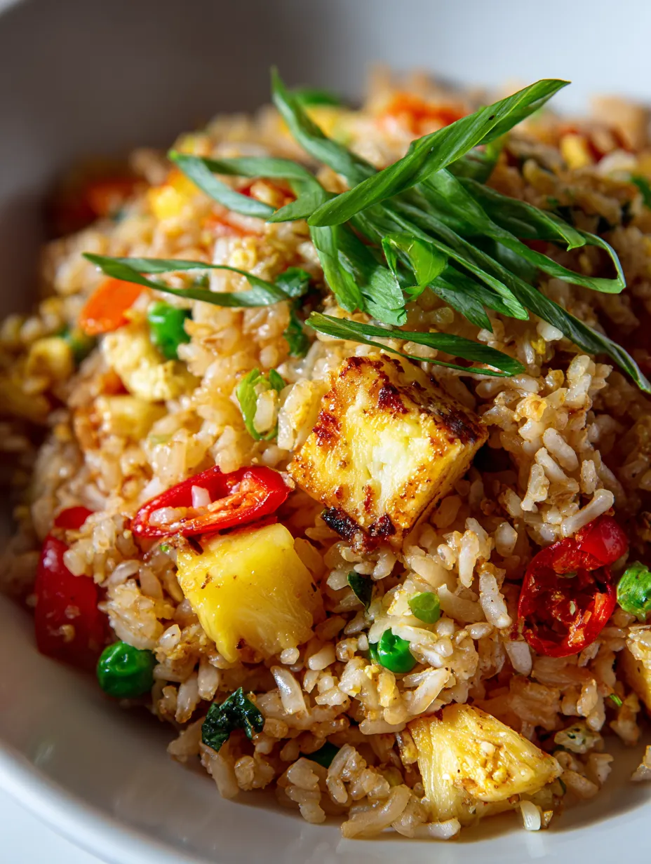 Beat the summer heat with this quick and easy Tropical Delight: Vegetarian Pineapple Fried Rice! Packed with vibrant veggies and sweet pineapple, its the perfect recipe for refreshing summer beverages while you enjoy a sunny day. Check out epiceats for more effortless recipes that will keep you cool all season long. QuickIcedDrinks SummerVibes VegetarianRecipes EasyMeals TropicalFlavors PineappleFriedRice Epiceats