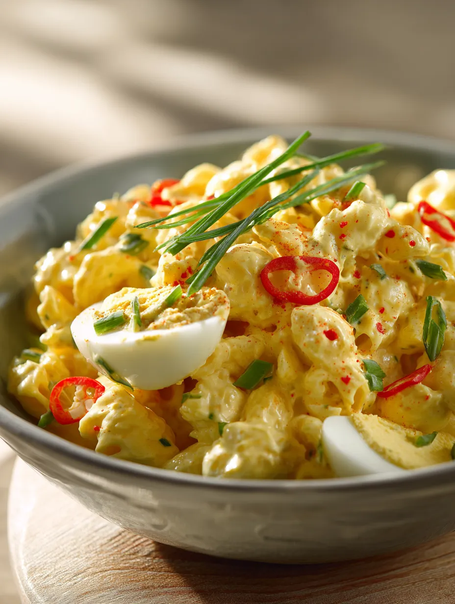 Elevate your lunchtime game with a creamy deviled egg macaroni salad thats perfect for a vegetarian lunch option. This low-carb twist combines rich flavors and textures, bringing a new spin to traditional favorites. Explore the unique taste of this dish with epiceats and impress your palate! VegetarianLunch LowCarbLunch MacaroniSalad DeviledEggs HealthyEating LunchIdeas FoodInspo