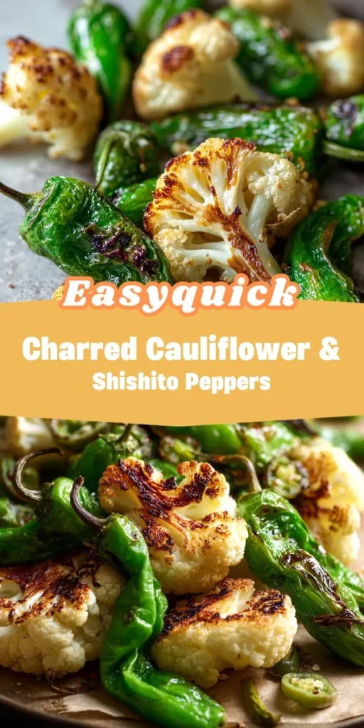 Perfect for your next gathering or seasonal celebration, this charred cauliflower and shishito peppers dish is a standout among quick bite recipes. Its packed with flavor while offering healthy appetizer ideas that everyone will enjoy. Check out more at epiceats for tips and variations! HealthyAppetizers QuickBites VegetarianRecipes SeasonalEats PartySnacks CauliflowerRecipes ShishitoPeppers