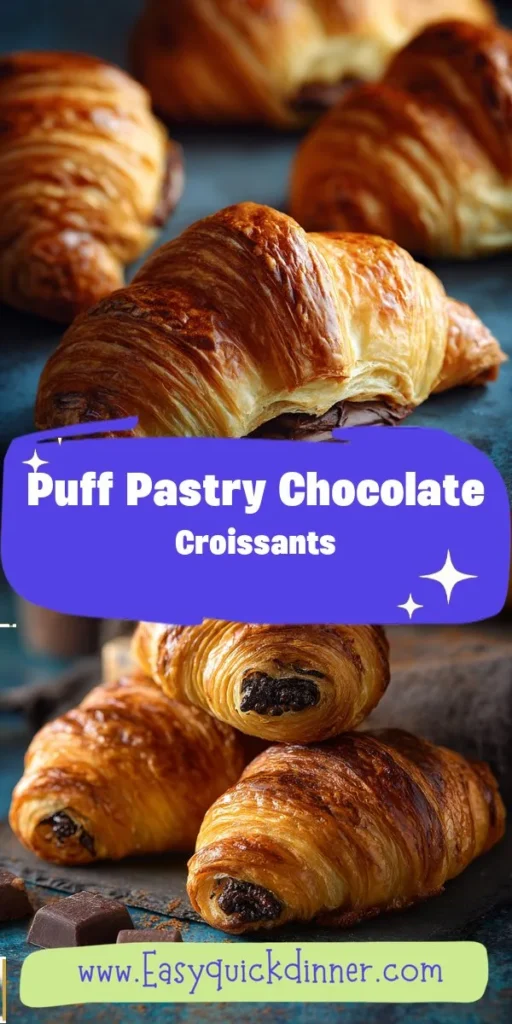 Kickstart your day with these energy-boosting breakfast puff pastry chocolate croissants! Perfect for breakfast meal prep, these flaky delights combine rich dark chocolate with a light, buttery crust