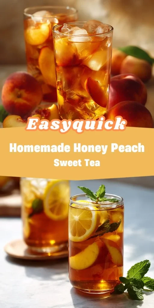 Transform your summer afternoons with this refreshing homemade Honey Peach Sweet Tea! Bursting with the juicy essence of ripe peaches and a hint of honey, this quick iced drink is the perfect way to cool down and savor the flavors of summer. Serve it over ice and garnish with mint for an extra touch of freshness from epiceats. 🍑🍯 SummerBeverages IcedTea RefreshingDrinks PeachTea QuickRecipes HomemadeGoodness BeatTheHeat