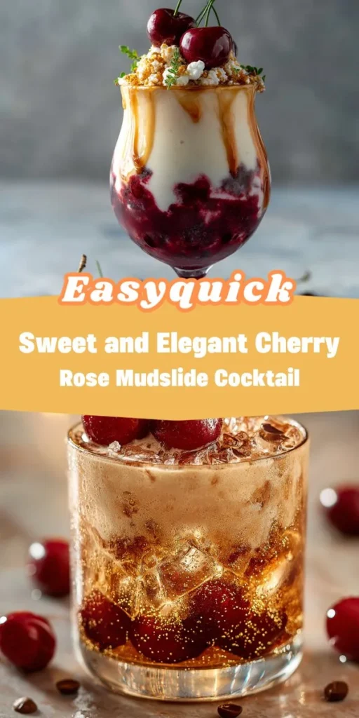 Beat the heat with this Sweet and Elegant Cherry Rose Mudslide Cocktail, a refreshing drink thats quick to prepare! Perfect for any occasion, this homemade smoothie-inspired cocktail combines fruity cherry juice and floral rose syrup for a unique twist. Check out epiceats for more easy recipes! CocktailRecipes CherryMudslide QuickDrinks HomemadeSmoothies RefreshingDrinks PartyCocktails EasyRecipes