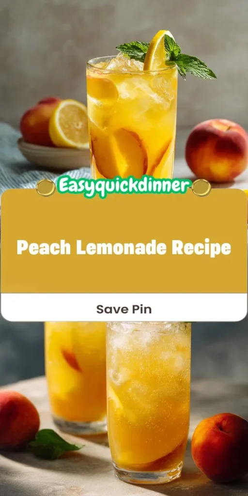 Quench your thirst with this Peachy Lemonade Bliss, a vibrant blend thats perfect for warm days. This healthy drink idea combines fresh peaches and zesty lemon for a refreshing drink recipe that not o
