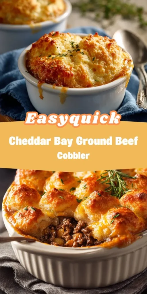 This Cheddar Bay Ground Beef Cobbler is the perfect family-friendly dish for a cozy night in. With its hearty filling and flaky topping, it&rsquo;s an easy recipe that brings smiles to the dinner table without a lot of fuss. Get ready to impress your loved ones with this comforting meal from epiceats! CobblerRecipe FamilyDinner ComfortFood EasyRecipes GroundBeef BakingAtHome SavoryDishes