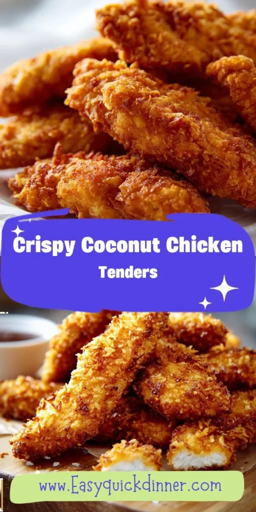 Elevate your snack game with these crispy coconut chicken tenders that promise a delightful crunch and a hint of tropical sweetness. Perfect for a quick 30-minute dessert, this dish transforms ordinar