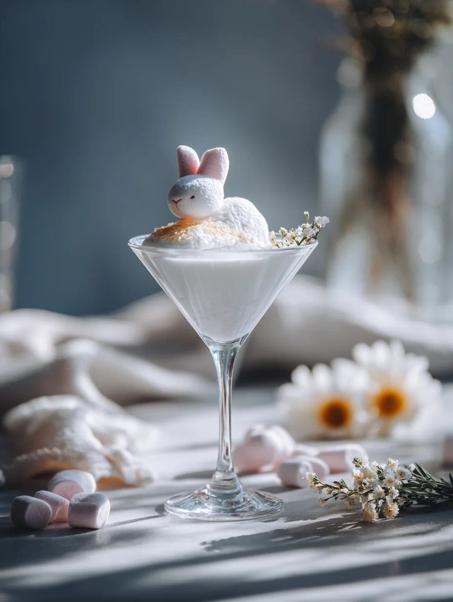 This marshmallow bunny martini - creamy easter cocktail recipe is a simple drink recipe made with everyday ingredients. Perfect for busy days and family meals.