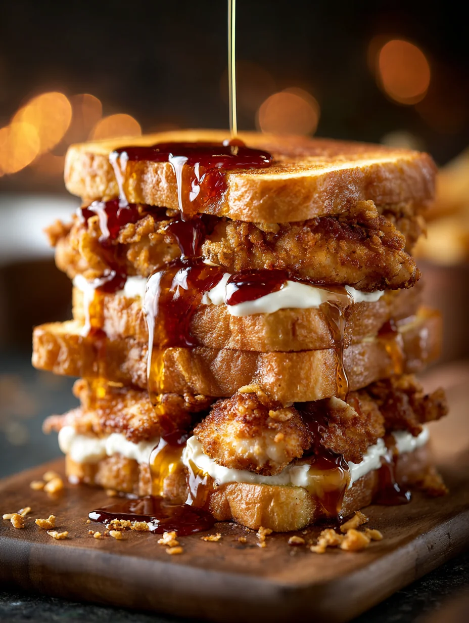 This crispy french toast chicken sandwich with maple drizzle & crunch is a simple lunch recipe made with everyday ingredients. Perfect for busy days and family meals.