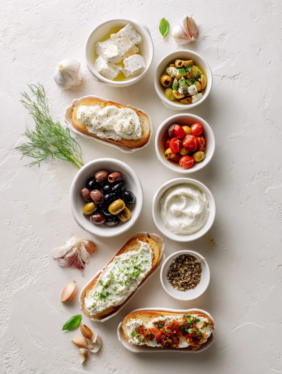 Ingredients for Crostini Extravaganza: A Tasty Trio!