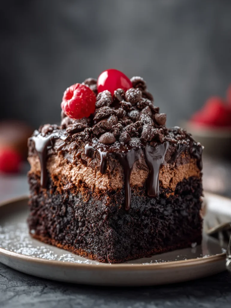 This chocolate poke cake is a simple dessert recipe made with everyday ingredients. Perfect for busy days and family meals.