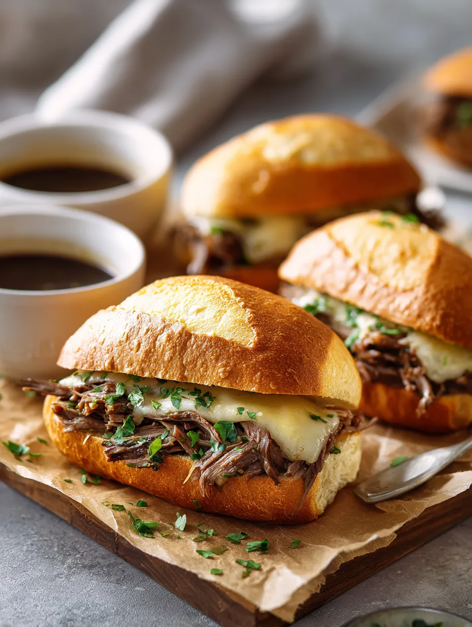 This crockpot french dip sandwiches is a simple dinner recipe made with everyday ingredients. Perfect for busy days and family meals.