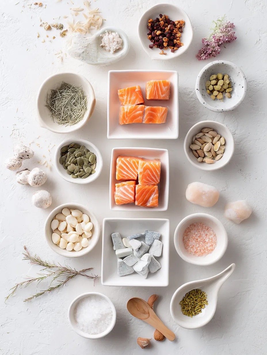 Ingredients for Bang Bang Salmon Bites Bowls
