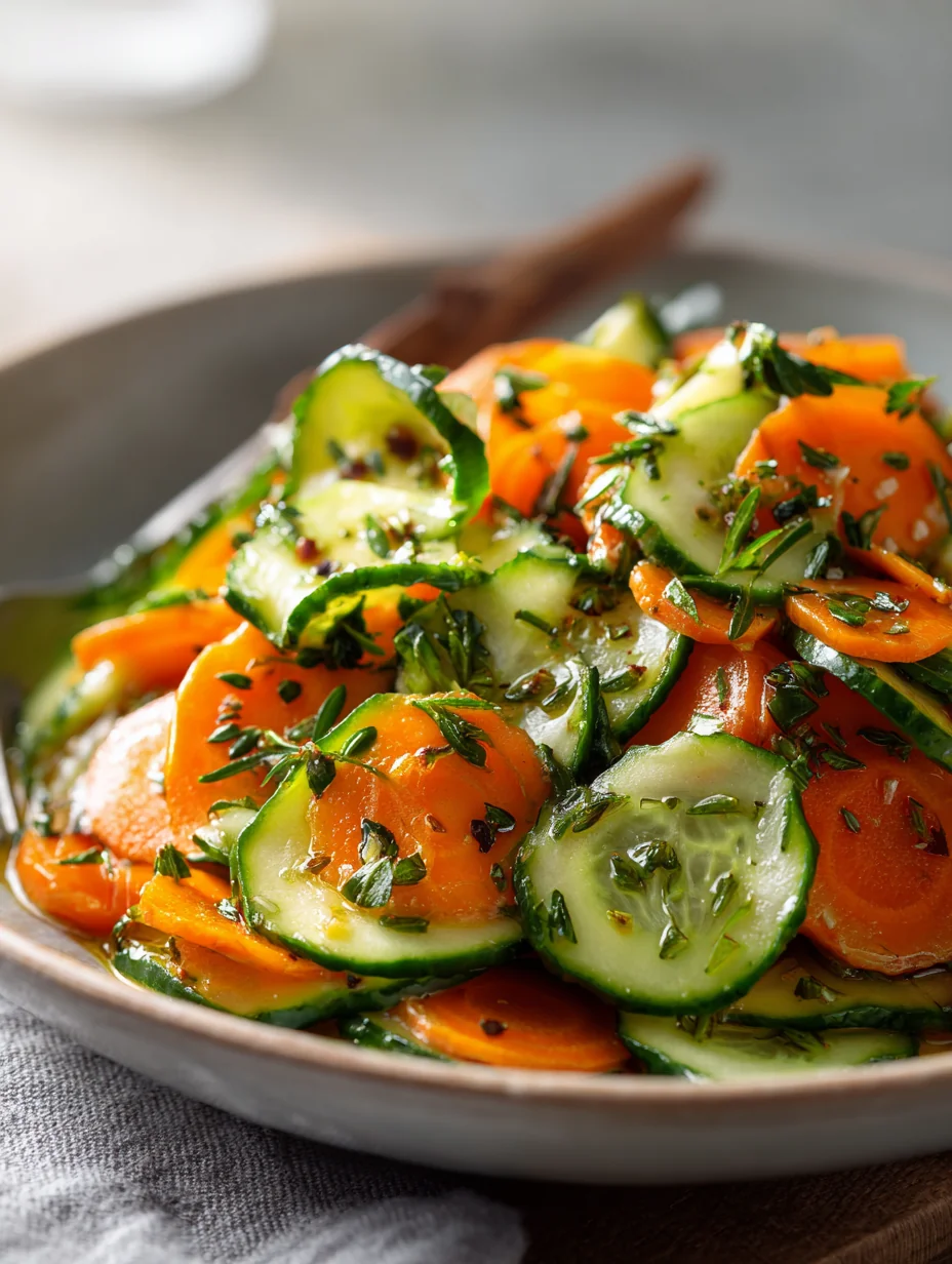 This crunchy cucumber carrot salad with fresh herbs is a simple lunch recipe made with everyday ingredients. Perfect for busy days and family meals.
