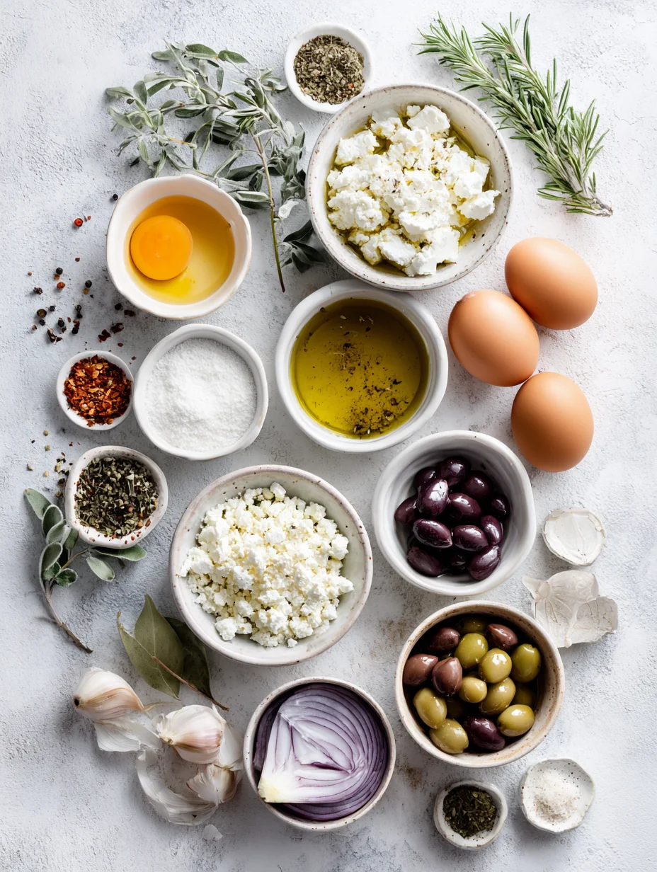 Ingredients for Mediterranean Baked Feta Eggs