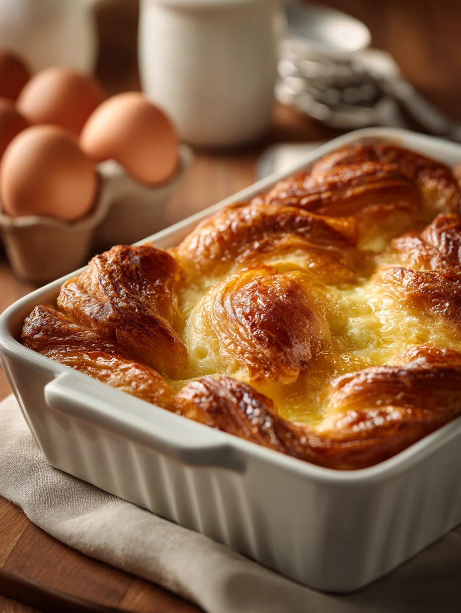 This honey butter croissant breakfast bake is a simple breakfast recipe made with everyday ingredients. Perfect for busy days and family meals.