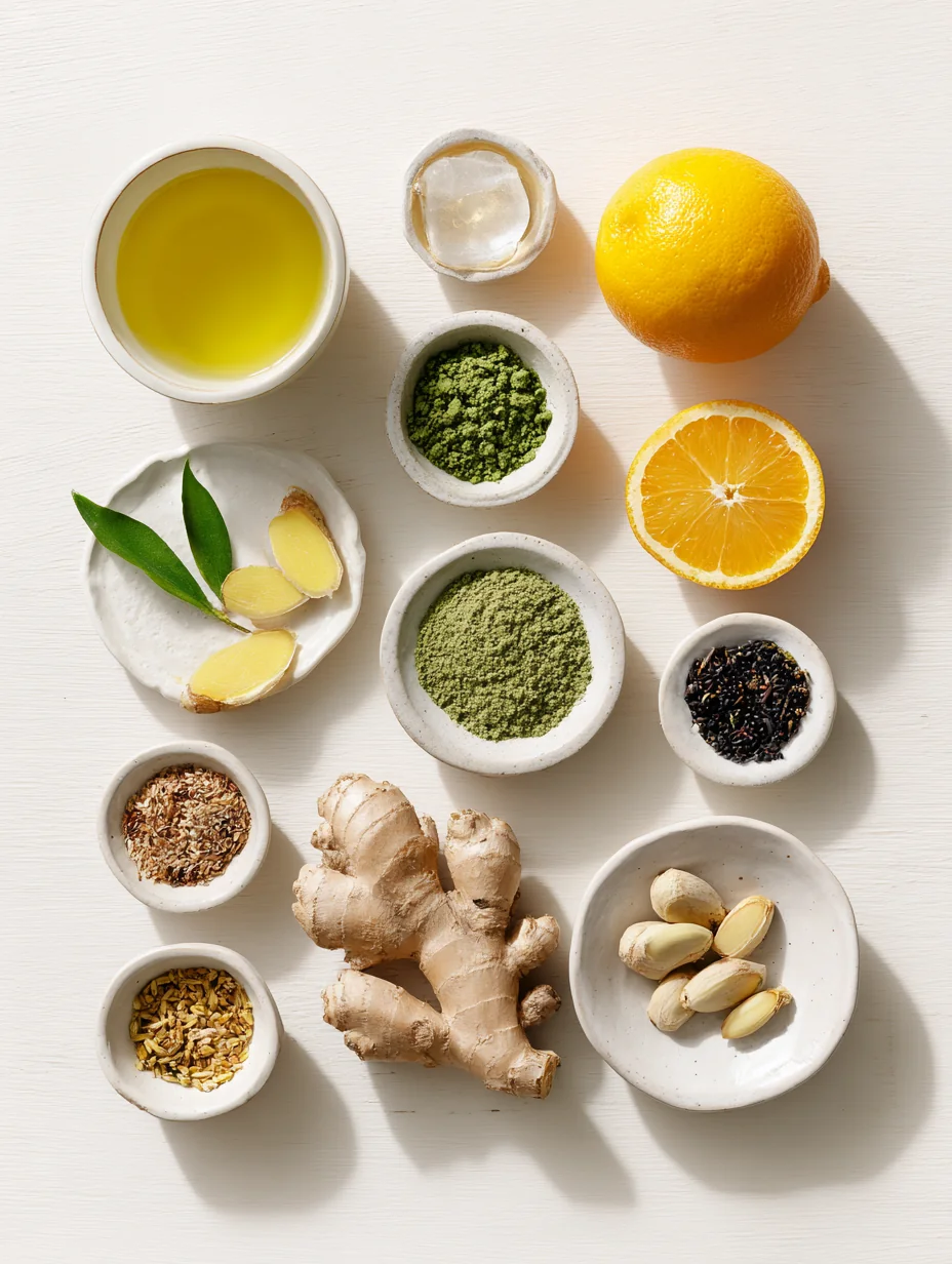 Ingredients for This Refreshing Iced Orange Ginger Green Tea is the perfect