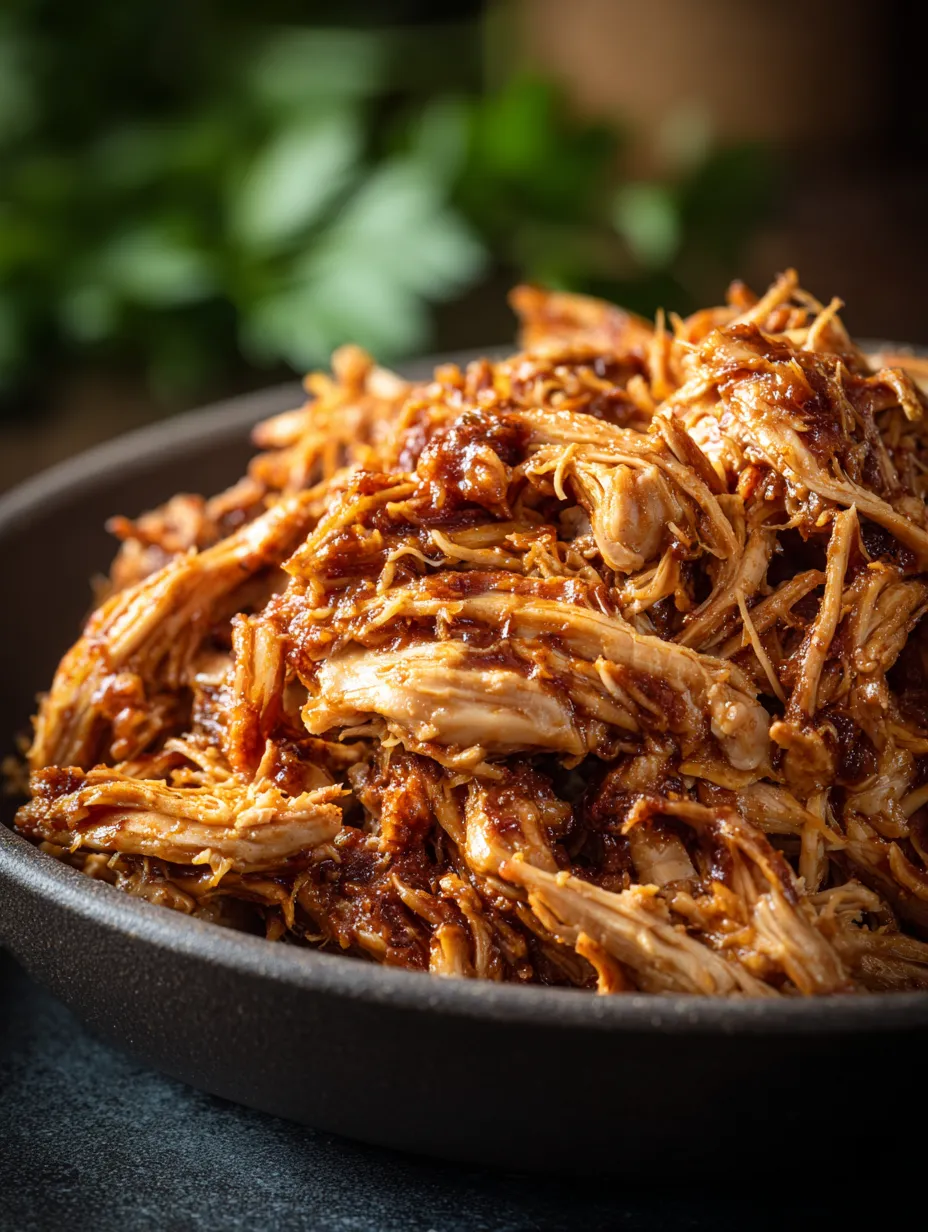 This crockpot bbq pulled chicken (set & forget dinner) is a simple dinner recipe made with everyday ingredients. Perfect for busy days and family meals.